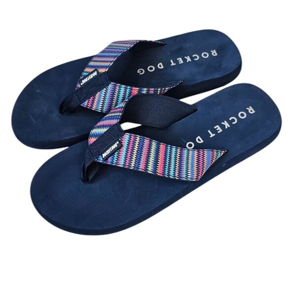 Rocket Dog Womens Adios Stark Flip Flops Size 11 Blue Thongs Slip On Sandals - Picture 3 of 6